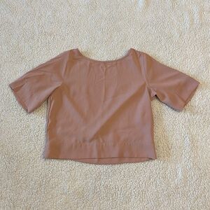 Banana Republic Pink Short Sleeve Top Cut Out Balletcore Blouse Womens Small